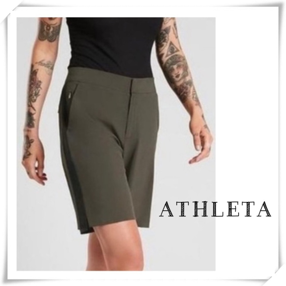 Athleta Tribeca 9” Bermuda Short in Arbor Olive Green Size 6